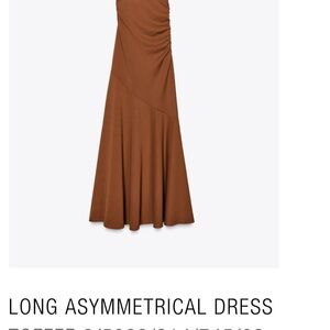 Zara Elegant Brown Asymmetrical Dress